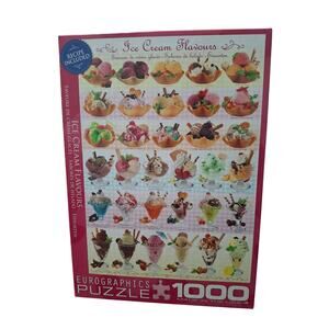 Eurographics Puzzle Ice Cream Flavours 1000 Piece Jigsaw Puzzle w Recipe